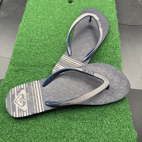 ROXY Women's Flip Flop Sandal Blue Pink Size 9/10 - Picture 1 of 8